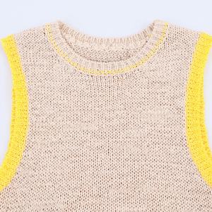 Viviblook 2025 <b>Women's</b> Fashion Crop <b>Top</b> Breathable Knitted <b>Vest</b> with Hollow Out Decoration Short Length Printed <b>Top</b> - Product Image 3