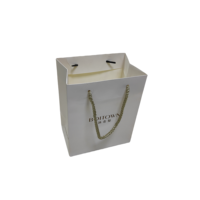 Poignées imprimées Logo petit sac en papier de luxe avec des robes marron entièrement faites Art fourre-tout votre emballage petit sac en papier