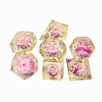 Jeu de dés liquides Polyhedron en feuille d'or, accessoires de jeu de table RGP, dés à noyau liquide en résine D&D, cadeaux