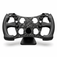 Volant de course F1 professionnel pour simulateur de course, face en fibre de carbone forgée, compatible avec Fanatec / Logitech