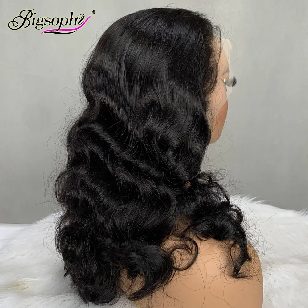 Wholesale Super Double Drawn Full Frontal Wig,12A Lace Wigs Ocean Wave,High Quality Natural Wave Raw Indian Hair Wig