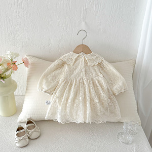 Nuovo Abbigliamento Primaverile per Neonati 2026, Tutina in Stile Occidentale con Pizzo, Vestito da Principessa per Feste di Un Mese e Cento Giorni, Tuta in Cotone - Product Image 3