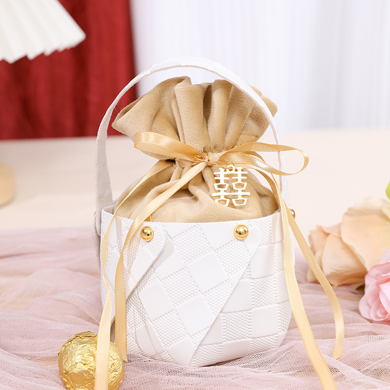 White champagne bag happy word