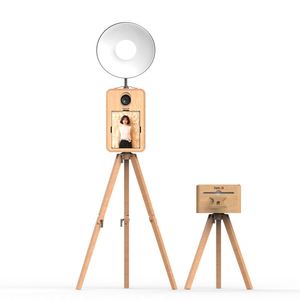 Machine photo portable rétro double face en bois style vintage avec appareil photo et imprimante pour Surface Pro - Product Image 1