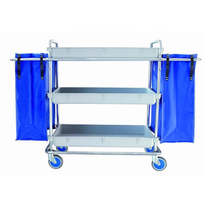 Carrello multiuso a 3 livelli da 77 litri grigio con borse laterali blu per stoccaggio e trasporto - Product Image 2