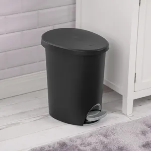 Cubo de Basura de 2.6 Galones con Sensor de Pie, Manos Libres, de Plástico, para Espacios Estrechos, Uso Interior, Baño, Cocina, Dormitorio - Product Image 4