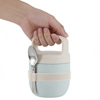Boîte à lunch isotherme en acier inoxydable 304, couvercle anti-fuite, design détachable, isolation de 6 à 12 heures pour les employés de bureau et les écoliers