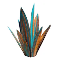 メタルアートテキーラ素朴な彫刻アガベ彫刻家の装飾ヤードステークス芝生の装飾品庭の植物アガベ金属装飾