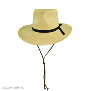 Panama Straw Fedora <b>Hat</b> Wide Brim Unisex Beach Sun <b>Hat</b> with Black Ribbon <b>Band</b> Adult Size - Product Image 4