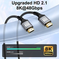 Câble HDMI 2.1 vers HDMI Premium 1M en nylon tressé, compatible 8K/60HZ 4K/240HZ HDR, pour téléviseurs Sony, PS5, Xbox, moniteur de jeu
