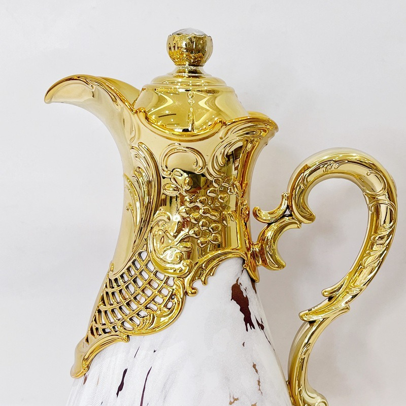Design High Quality Golden Teapot 800ml Arabic Insulation Thermos