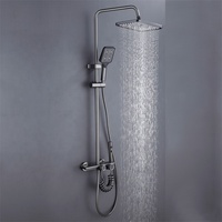 Ensemble de douche moderne en laiton gris anthracite, chaud et froid, avec pomme de douche de qualité garantie pour hôtel - Vente en gros