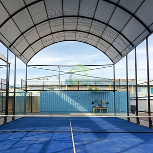Vente d'usine Couverture de toit en arc anti-pluie durable personnalisée <span class=keywords><strong>Padel</strong></span> Court intérieur avec toit - Product Image 2
