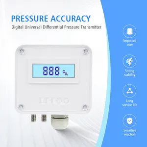 LEFOO Transmetteur différentielle d'air sortie analogique LCD RS485 capteur de pression différentielle fragile avec affichage