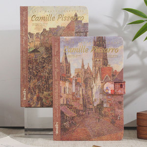 Carnet <span class=keywords><strong>de</strong></span> notes pour fille à couverture rigide épaisse rétro, style vue <span class=keywords><strong>de</strong></span> rue <span class=keywords><strong>de</strong></span> Pissarro, haute valeur esthétique, carnet <span class=keywords><strong>de</strong></span> planification, cadeau - Product Image 2