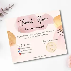 Custom With Logo Colorful Paper Thank You Cards 350gsm/400gsm/500gsm/600gsm Custom Paper Cards Business Cards