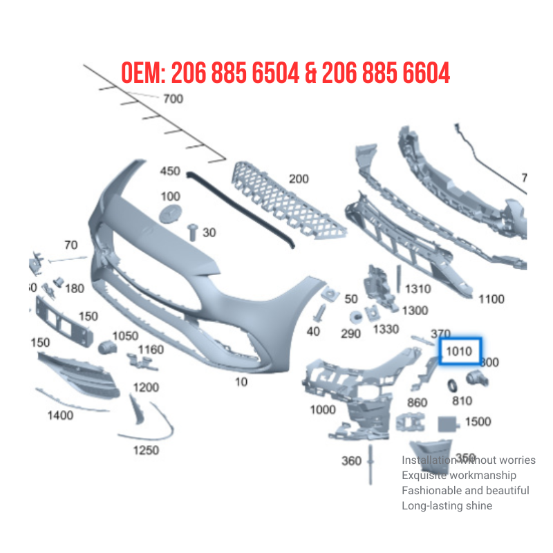 Auto Body Systems Car Bumper Left and Right Front Bumper Bracket OEM 2068856504 2068856604 for Mercedes-Benz C-Class W206 Auto Parts Image 3