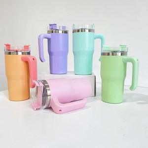 Coffee 20Oz Tumbler Travel Mug Candy Color Kids Water <b>Bottle</b> With Handle for Dye Sublimation Heat Press - Product Image 2