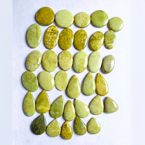 Cabochons de pierres précieuses en jaspe jaune naturel, formes variées, cristaux à dos plat pour la fabrication de bijoux - Product Image 1
