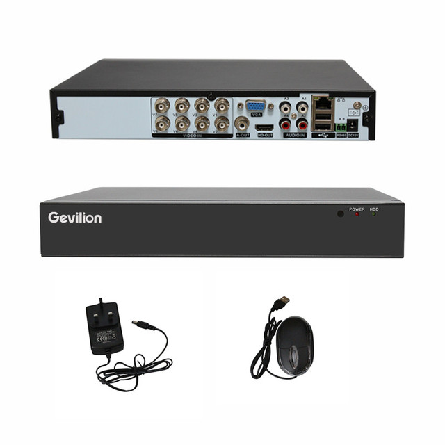 GEVILION XVR-HGS8108-N1 8CH HD 5MP AHD XVR DVR with Motion Sensor Night Vision & Two-Way Audio