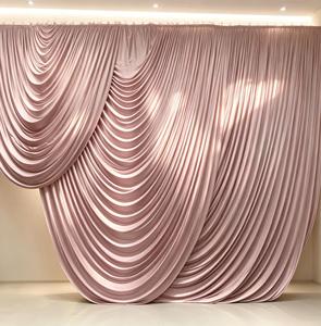 Grand rideau de fond de scène en tissu pour mariage, tissu d'arc de scène, rideau de plafond, décoration de plafond de salle de banquet de mariage - Product Image 1