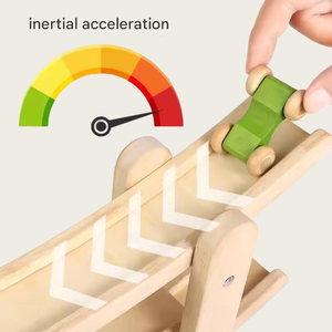 Juguete Educativo de Madera para Niños, Pista de Carreras de Cuatro Vías de Madera Maciza, Juego de Escritorio para Bebés, Juguetes de Desarrollo Temprano - Product Image 3