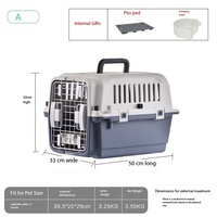 Cages à chien en plastique, écologiques, approuvées par les compagnies aériennes, avec fermeture à bouton, pour voyager, pour chiens de petite et moyenne taille