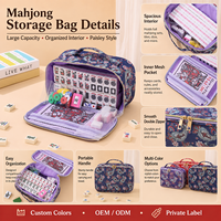 Sac de rangement personnalisé pour Mahjong américain, grande capacité, motif Paisley, étui de transport avec poche en filet, organisateur portable, OEM ODM, vente en gros, nylon