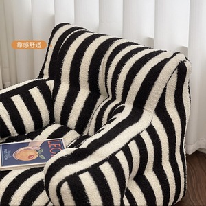 Ensemble de mini chaises de canapé rayées rouges pour enfants Chaise paresseuse mignonne en tissu de conception traditionnelle éponge pour lire des appartements - Product Image 5