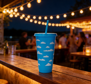 Vaso Transparente Reutilizable con Tapa y Pajita, Diseño de Nubes, para Café Helado, <span class=keywords><strong>Agua</strong></span>, Viajes, Fiestas, Vaso de Plástico - Product Image 5