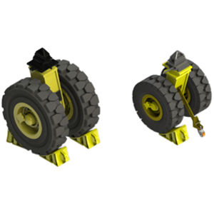 滑り止め付き黄色トレーラーチョック、プラスチック製三角形ホイールストッパー、コンテナ用ゴム製キャスターホイールチョック - Product Image 6