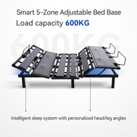 Base de Cama Eléctrica Ajustable Inteligente con Doble Motor, Tamaño King Dividido, para Importadores y Distribuidores Globales