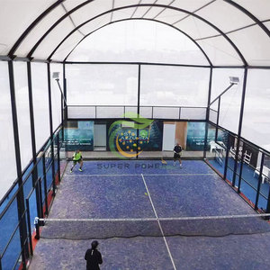 Bon marché Court de tennis de padel panoramique coupe-vent avec toit en plein air - Product Image 4