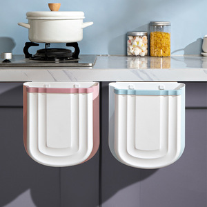 Seau de rangement multicolore pliable en plastique écologique 10L couvercle de poubelle suspendu pliable pour poubelle de cuisine à usage intérieur - Product Image 5