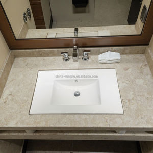 아파트 욕실 대리석 카운터탑 세면대, 호텔 욕실 사각 세면대, 유럽식 정원 안뜰 세라믹 세면대 - Product Image 4