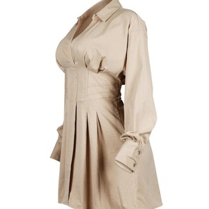 เดรสแฟชั่นมาใหม่ คอวีลึก แขนยาว ทรงคอร์เซ็ท มินิเดรสสั้น สำหรับสาวๆ สไตล์เซ็กซี่ - Product Image 4