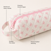 Pochette de rangement matelassée OEM pour outils capillaires, sac floral pour sèche-cheveux, étui pour fer à boucler, sac de beauté portable à main pour femmes et filles