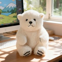 Peluche Panda Noir et Blanc, Jouet en Coton Doux, Poupée Animale Assise pour Cadeau et Décoration d'Intérieur