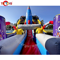 Brincolín Inflable de PVC Tianhong de 7x4m, Parque de Atracciones Gigante con Temática Espacial Interior, Astronauta, Nave Espacial, Cohete, Capacidad para 10 Personas