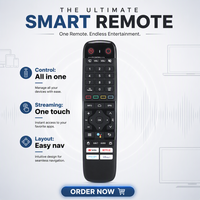 Télécommande intelligente noire OEM en gros pour TV Android, 45 boutons, compatible avec Google TV Box, apprentissage IR, commande vocale