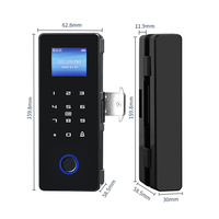 Cerradura Inteligente para Puertas de Oficina de Cristal, con o sin Marco, con Acceso por Huella Digital, Contraseña o Tarjeta