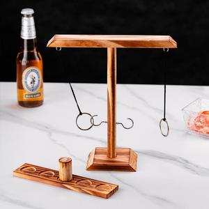 Jeu de lancer d'anneaux en bois fait main pour <span class=keywords><strong>2</strong></span> joueurs, jeu interactif rapide, jeu de lancer d'anneaux pour la maison, en plein air, pour les enfants, amusant pour les bébés - Product Image 3