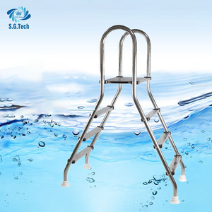 Couronne d'eau <span class=keywords><strong>Sol</strong></span> Portable <span class=keywords><strong>Piscine</strong></span> Échelle En Acier Inoxydable <span class=keywords><strong>Piscine</strong></span> <span class=keywords><strong>Double</strong></span> Face Deux Pieds Échelles - Product Image 4