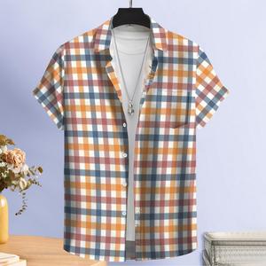 Camisa Hawaiana Personalizada para Hombre, Estampada con Inyección de Tinta, Diseño Clásico a Medida con un Moderno Patrón a Cuadros - Product Image 3