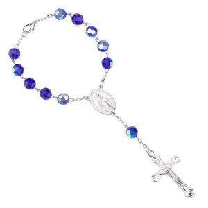 2024 Komi <span class=keywords><strong>Fatima</strong></span> Cristal Chapelet Bracelet Croix Pendentif Religieux Catholicisme Cadeau Prière Perles Chapelets Bracelet - Product Image 1