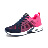 Chaussures de course pour femmes en tissu tissé souple et confortable à lacets, tendance mode, respirantes, style marche