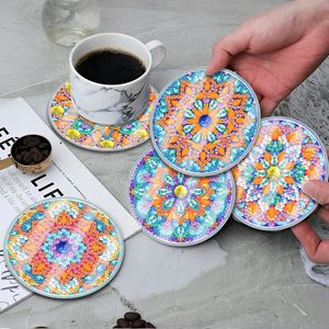 SONGWOO ART 6 pièces bricolage diamant peinture sous-verres Kits <span class=keywords><strong>chat</strong></span> en forme d'art artisanat pour tapis de noël tampons - Product Image 1
