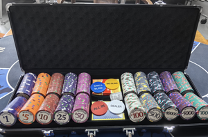 Jetons de <span class=keywords><strong>poker</strong></span> de qualité supérieure de qualité casino 500 pièces Conception de valise Jetons de qualité supérieure - Product Image 3