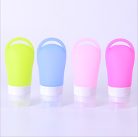 Flacon de voyage portable 38ml 60ml 90ml, distributeur de désinfectant pour les mains, savon liquide, conteneur rechargeable en silicone, cosmétique en plastique
