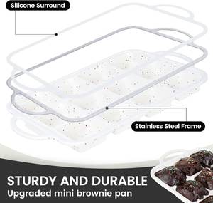 MUYULINS Factory 12-cup LFGB non-stick BPA Free metal reinforced frame square <b>silicone</b> cake pan American muffin tray <b>baking</b> - Product Image 2